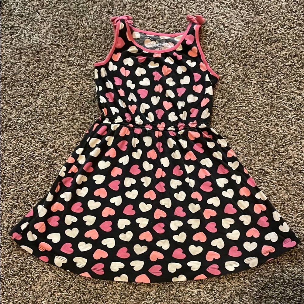 Jumping Beans Black Dress with Heart Pattern